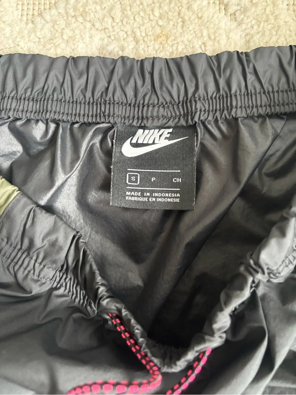 Nike Black & Olive Windbreaker Skirt with Pink Logo